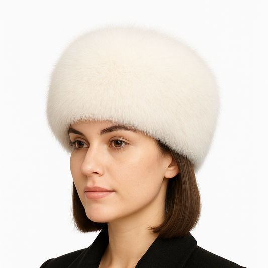 Chapka en fausse fourrure blanche