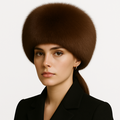 Chapka en fausse fourrure brune classique