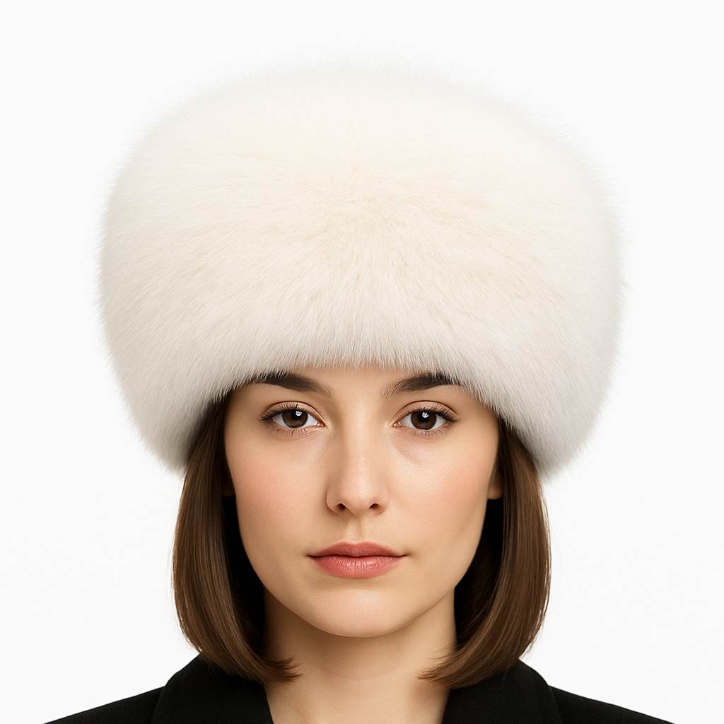 Chapka en fausse fourrure blanche