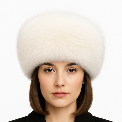 Chapka en fausse fourrure blanche