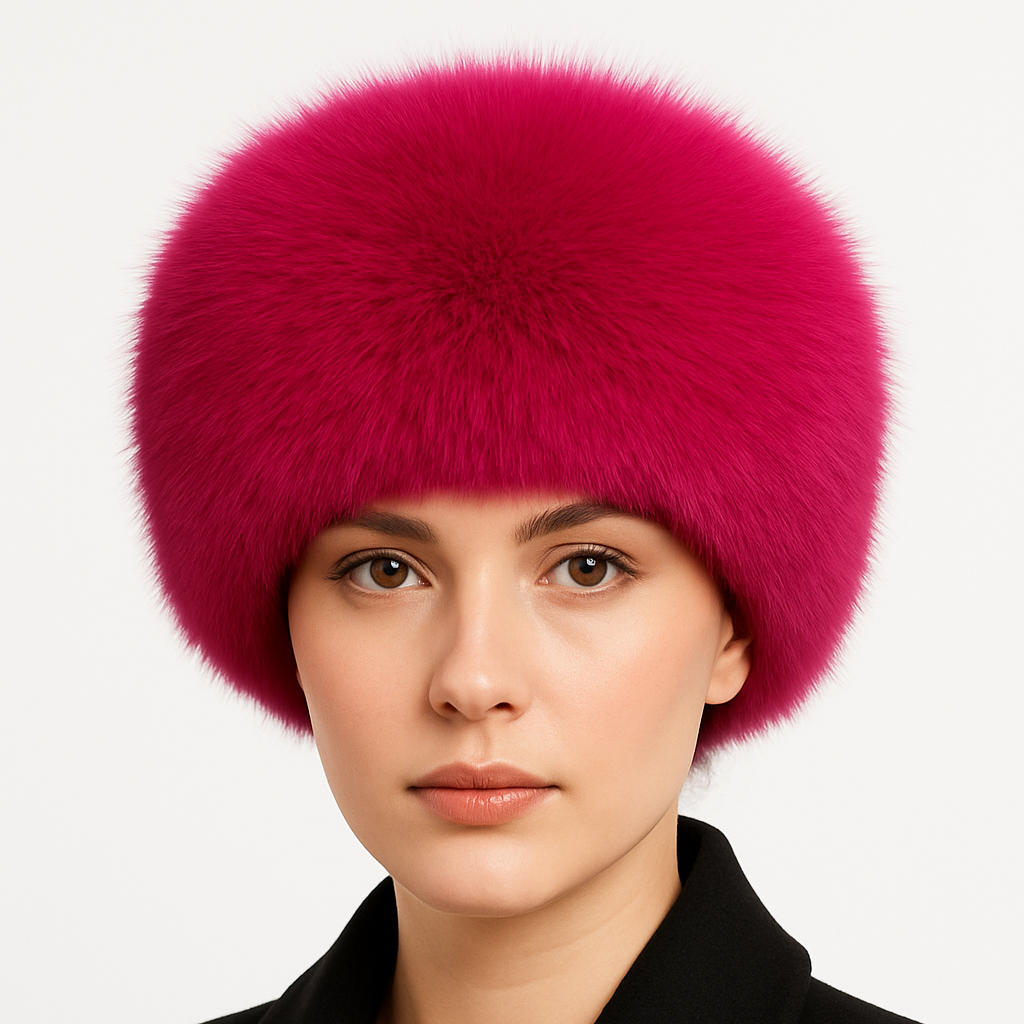 Chapka en fausse fourrure fuchsia