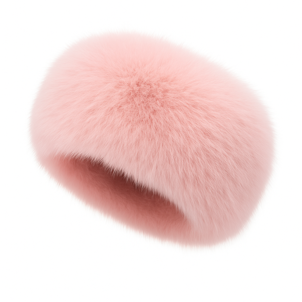 Chapka en fausse fourrure rose poudré