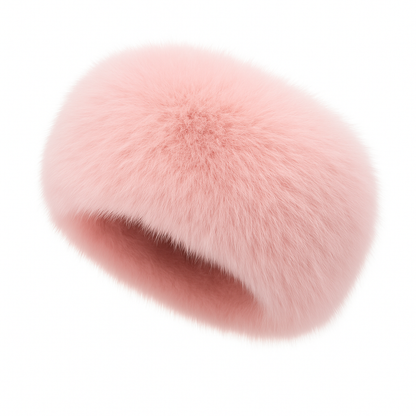 Chapka en fausse fourrure rose poudré