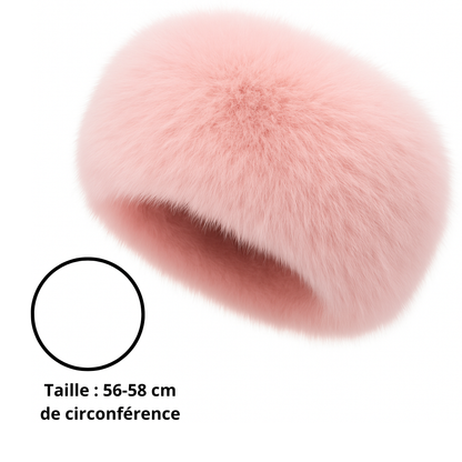 Chapka en fausse fourrure rose poudré