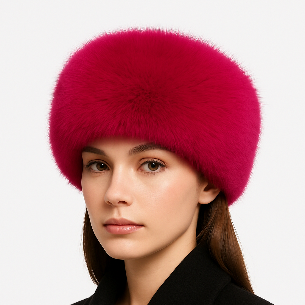 Chapka en fausse fourrure fuchsia