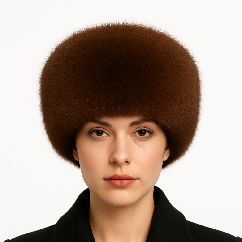 Chapka en fausse fourrure brune classique