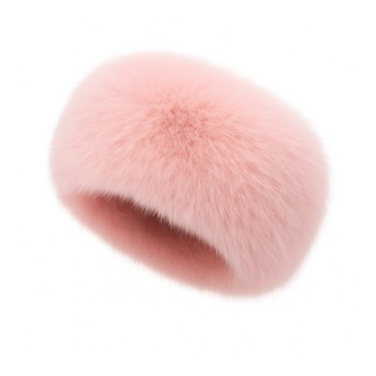 Chapka en fausse fourrure rose poudré